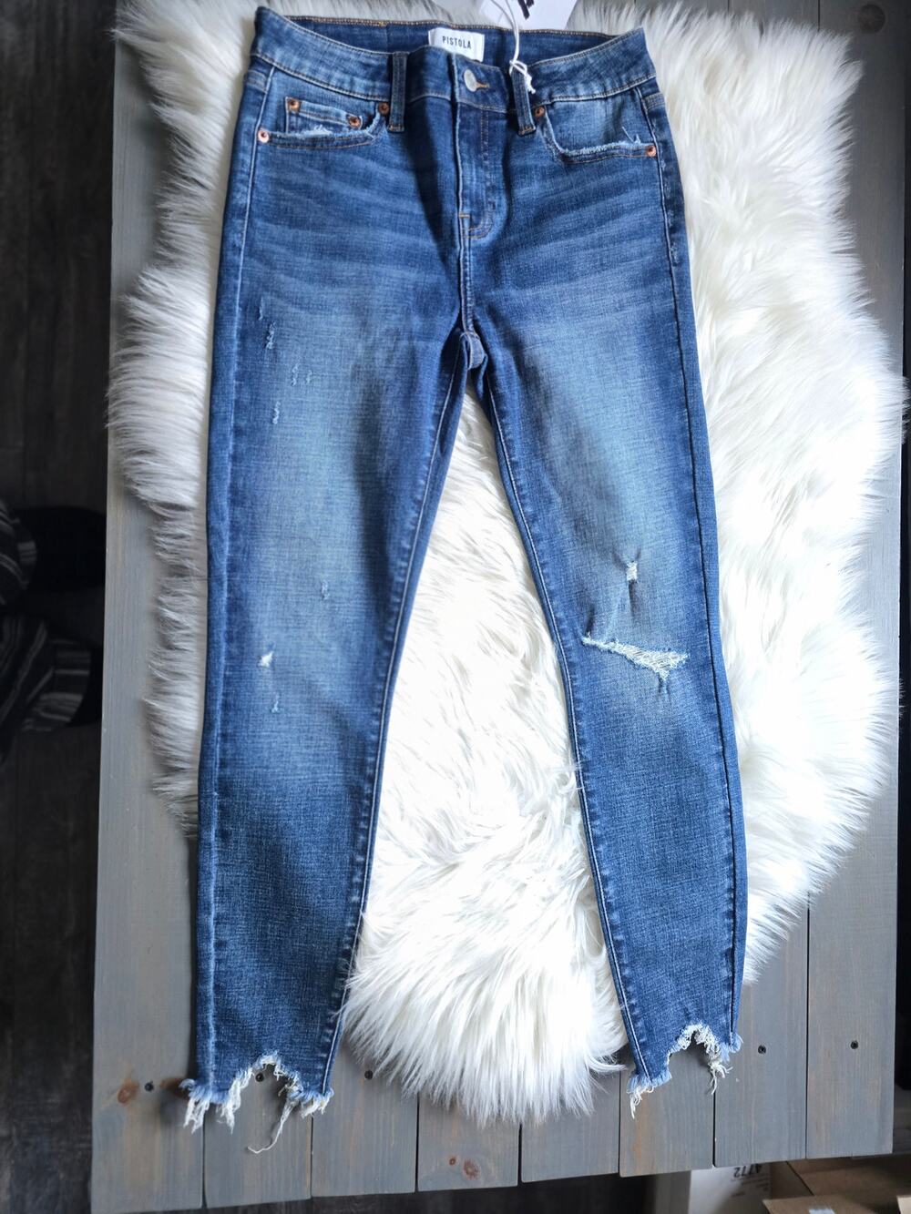 NWT Pistola Distressed Audrey Skinny Blue Jeans - Size 26 waist